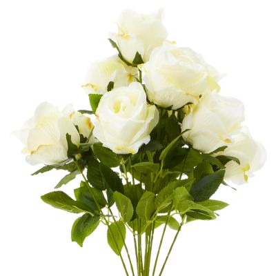 Artificial Rose Bouquet-(IV) Ivory
